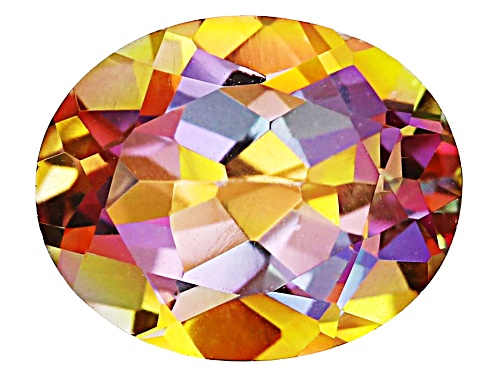 Multi-Color Northern Light Quartz 11x9mm Oval Faceted Cut Gemstone 3CT