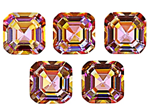 Multi-Color Northern Light Quartz 8mm OctagonFaceted Cut Gemstones Set of 5 10CTW