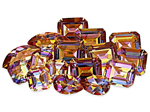 Multi-Color Northern Light Quartz MixedFaceted Cut Gemstones Parcel 50CTW