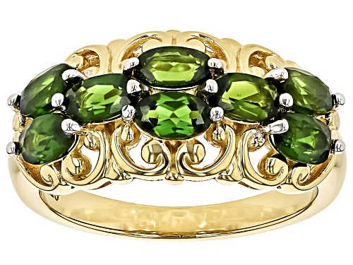 Chrome Diopside Oval 5x3mm 18K Yellow Gold Over Sterling Silver Ring 1.63Ctw - Size 8