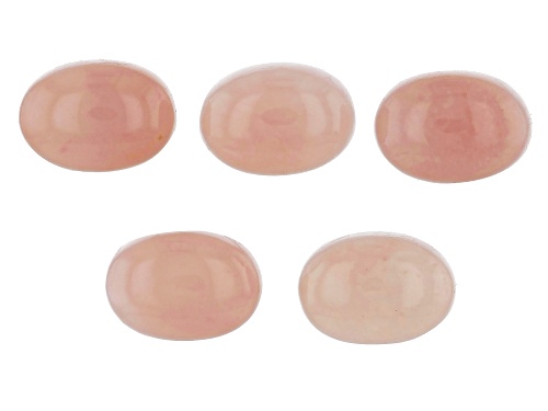 Pink Opal 7x5mm Oval Cabochon Gemstones Set Of 5,3.50ctw