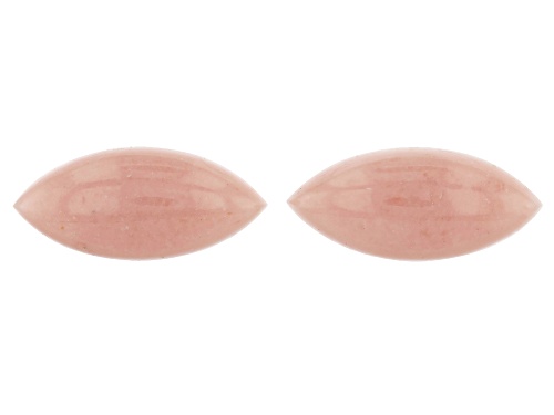 Pink Opal 27x12mm Marquise Cabochon Gemstones Set Of 2,24ctw
