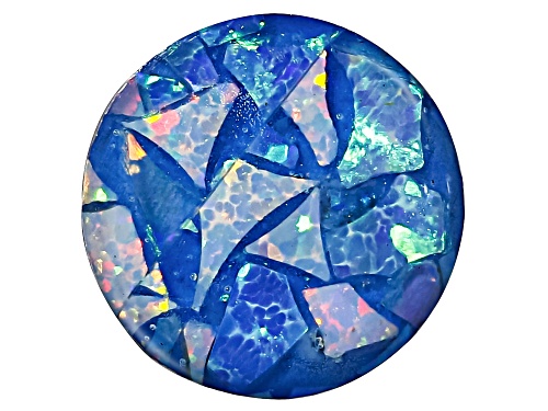 Multi-Color Mosaic Opal Triplet 8mm Round Cabochon Cut Gemstone 0.80Ct