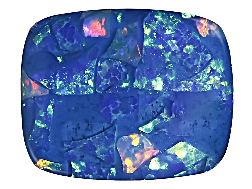 Photo of Multi-Color Mosaic Opal Triplet 11X9mm Cushion Cabochon Cut Gemstone 1.50Ct