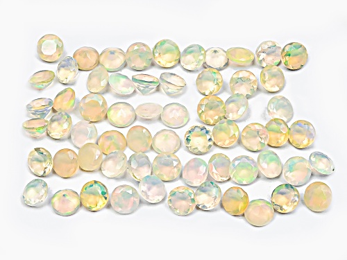 Multi-Color Opal 4x4mm Round Faceted Cut Gemstone Parcel 10.00Ctw