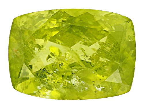 Green Peridot 14x10mm Cushion Faceted Gemstone 6ct