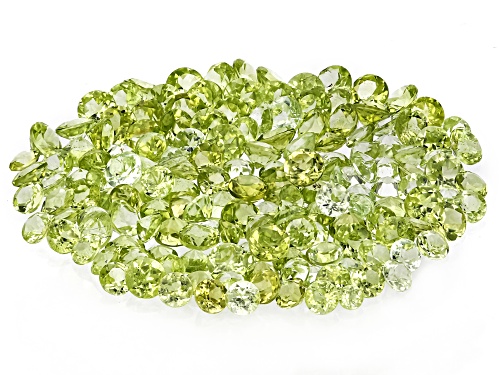 Green Pakistan Peridot 1.50mm-3.50mm Mix Round Faceted Cut Gemstone Parcel 25.00Ctw