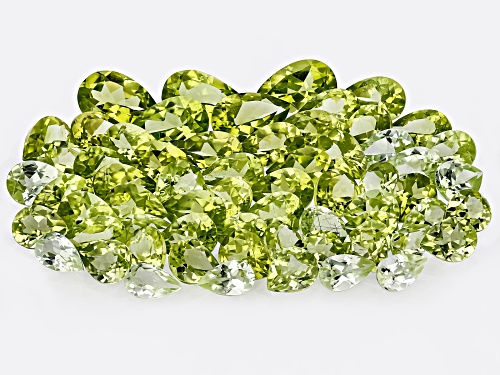 Photo of Green Pakistan Peridot 5x3mm-8x5mm Mixed Shape Faceted Cut Gemstone Parcel 25.00Ctw