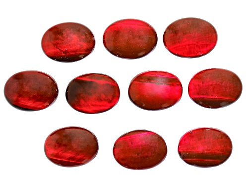 Photo of Pink Tiger's Eye 16x12mm Oval Cabochon Gemstones Set Of 10,70ctw