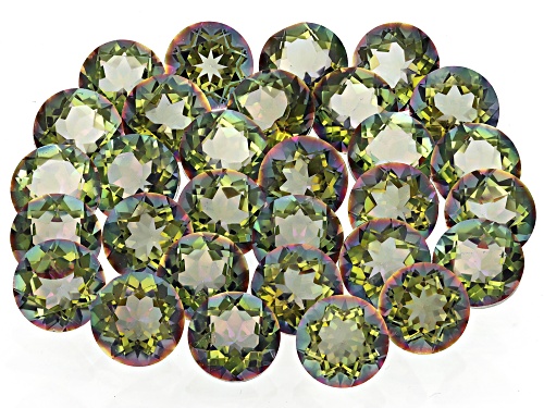 Multi-Color Quartz 8mm Round Faceted Cut Gemstone parcel 50.00Ctw