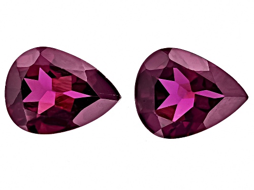Purple Rhodolite 9x7mm Pear Matched Pair 3ctw