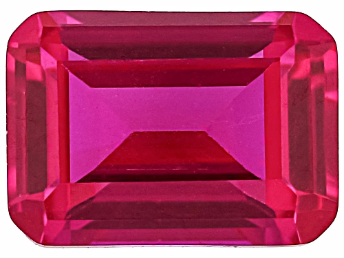Photo of Red Lab Created Ruby 7x5mm Emerald Cut Faceted Gemstone 1ct