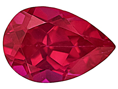 Photo of Red Lab Created Ruby 12x8mm Pear Faceted Cut Gemstone 4ct