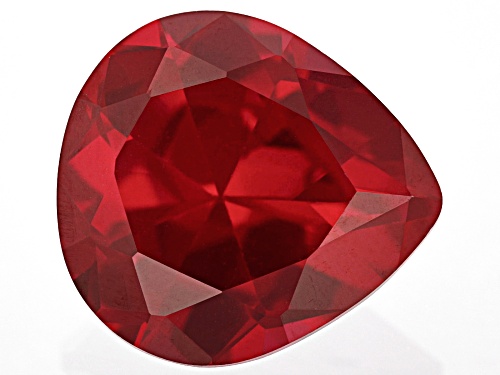 Red Lab Created Ruby 15x14mm Pear Faceted Cut Gemstone 11.50ct