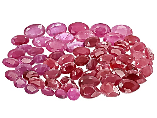 Photo of Red Indian Ruby 3mm-6mm Mixed Shape Faceted Cut Gemstone Parcel 25.00Ctw