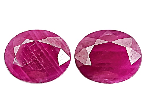 Ruby 11X9mm Oval Faceted Cut Gemstones Matched Pair 8.75Ctw