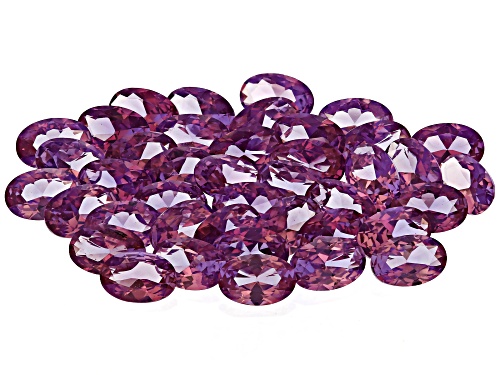 Photo of Purple Lab Created Color Change Sapphire 6x4mm Oval Faceted Cut Gemstones Parcel 20Ctw
