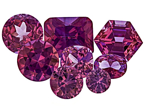Photo of Purple Lab Created Color Change Sapphire Mixed Faceted Cut Gemstones Parcel 30Ctw