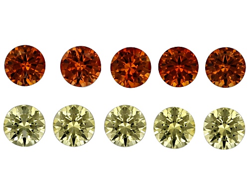 Photo of Multi-Color Lab Created Sapphire 4mm Round Faceted Cut Gemstones Set Of 10 3.00Ctw