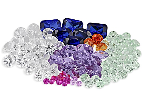 Multi-color Lab Created Sapphire Mixed Faceted Cut Gemstone Parcel 27.00Ctw