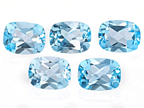 Sky Blue Topaz Loose Gemstone Set Of 5, 8Ctw Minimum