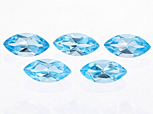 Sky Blue Topaz Loose Gemstone Set Of 5, 5Ctw Minimum