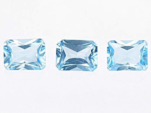 Sky Blue Topaz Loose Gemstone Set Of 3, 4.8Ctw Minimum