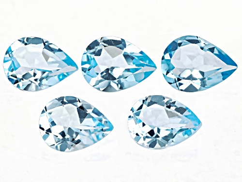 Photo of Sky Blue Topaz Loose Gemstone Set Of 5, 5Ctw Minimum
