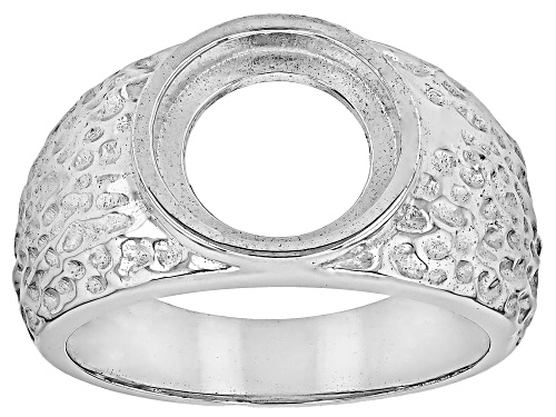 Photo of Semi-Mount Rhodium Over Sterling Silver Ring - Size 10
