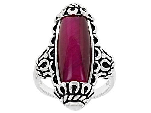 Pink Tiger's Eye Sterling Silver Ring 5.00Ctw - Size 9