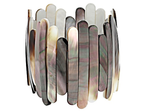 Tahitian Black Mother Of Pearl 7.5 Inch Stretch Bracelet