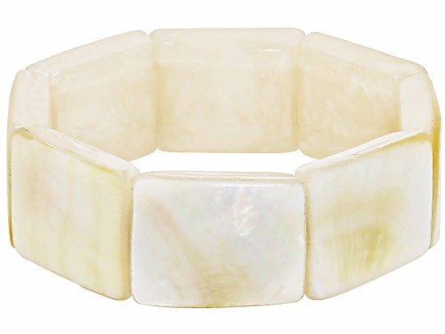 Golden South Sea Mother of Pearl 7.5 Inch Stretch Bracelet