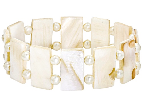 Photo of White Cultured Freshwater Pearl Stretch Bracelets