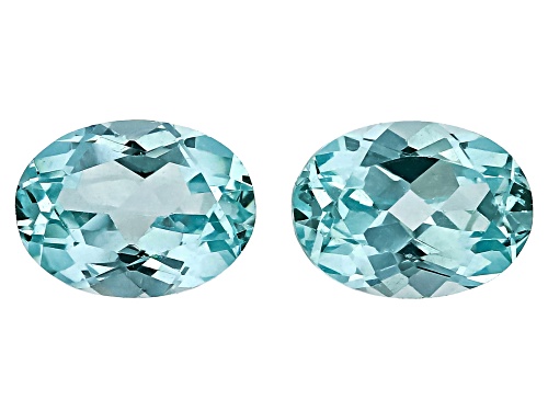 Photo of Green Lab Created Spinel 8X6mm Oval Faceted Cut Gemstones Matched Pair 3.00Ctw