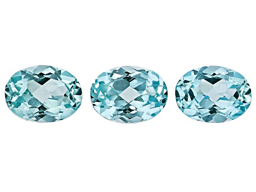 Green Lab Created Spinel 8X6mm Oval Faceted Cut Gemstones Set Of 3 4.50Ctw