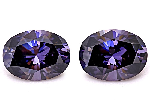 Purple Strontium Titanate 8X6mm Oval Brilliant Cut Gemstones Matched Pair 3.25Ctw