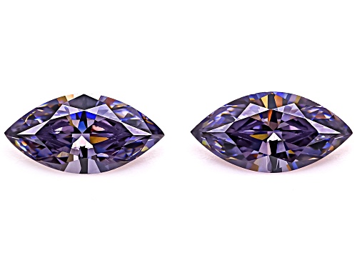 Purple Strontium Titanate 9X4.50mm Marquise Brilliant Cut Gemstones Matched Pair 1.75Ctw