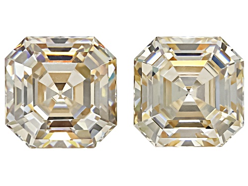 Photo of Canary Strontium Titanate 5mm Octagon Asscher Cut Gemstones Matched Pair 1.75Ctw