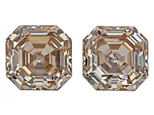 Photo of Canary Strontium Titanate 6mm Octagon Asscher Cut Gemstones Matched Pair 3.00Ctw