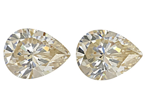 Canary Strontium Titanate 8X6mm Pear Brilliant Cut Gemstones Matched Pair 3.00Ctw