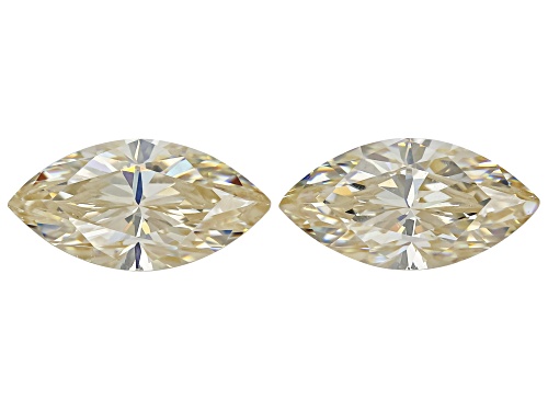 Canary Strontium Titanate 12X6mm Marquise Brilliant Cut Gemstones Matched Pair 4.50Ctw
