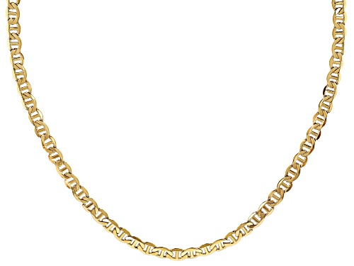 18k Yellow Gold Over Sterling Silver Necklace 18 Inch - Size 18