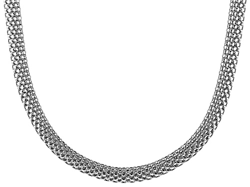 Rhodium Over Sterling Silver Chain Necklace 18 Inch - Size 18