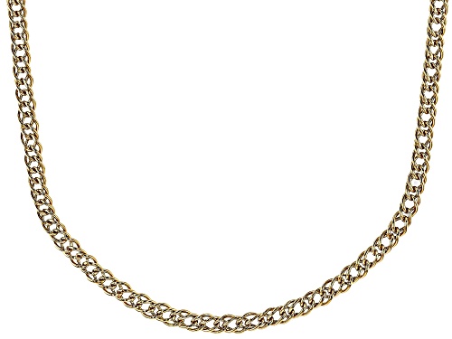 18k Yellow Gold Over Sterling Silver Chain Necklace 18 Inch - Size 18