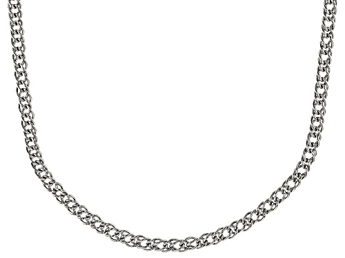 Rhodium Over Sterling Silver Chain Necklace 18 Inch - Size 18
