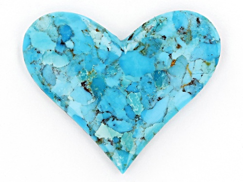 Photo of Blue Turquoise 33x27mm Heart Cabochon Cut Gemstone 19.25ct