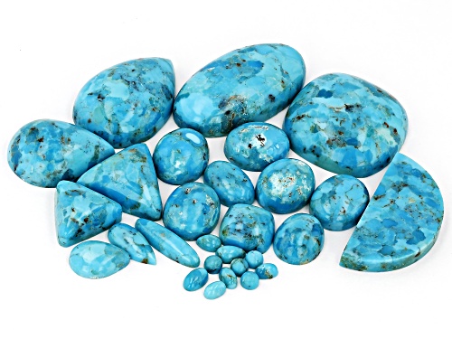 Blue Turquoise Mixed Shape&Cut Gemstones Parcel 100ctw
