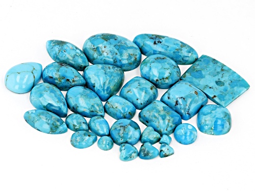 Photo of Blue Turquoise Mix Cabochon Cut Gemstones Parcel 50ctw