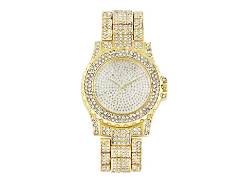 Photo of Ladies Watch CZ Stones Gold Tone Over Stainless Steel Alloy