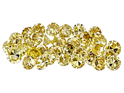 Natural Yellow Diamond 1.20mm Round Single Cut Gemstone Parcel 0.25Ctw